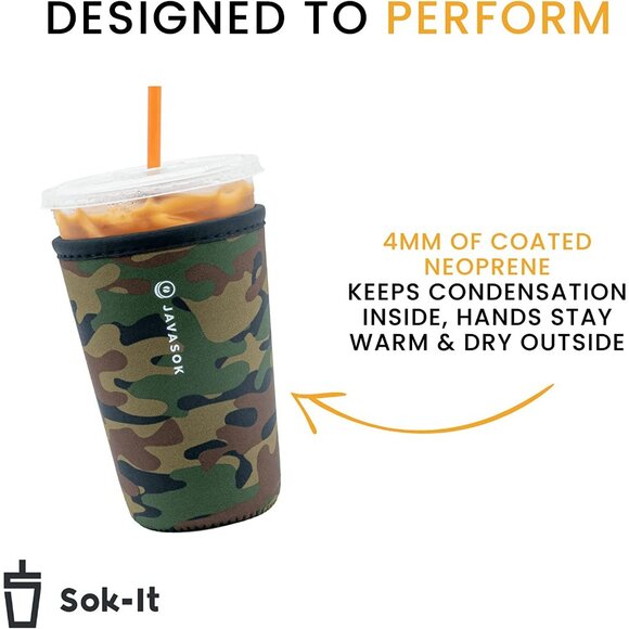 Java Sok Reusable Cold Beverage Sleeve RealTree Edge Camouflage XXL 44-48oz - Picture 2 of 7